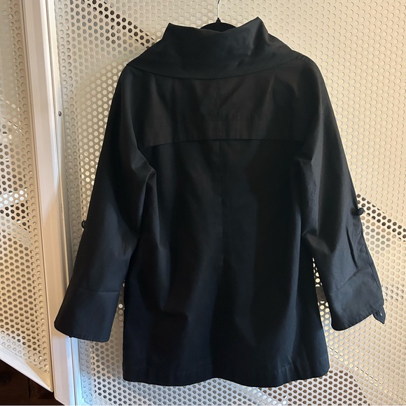 Banana Republic Wide Collar Trench-style Coat Size S in Black GUC - Picture 4 of 13